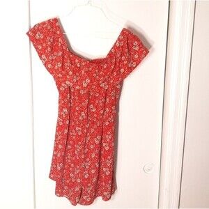 Speechless red floral summer Romper dress medium m miniprint mini print